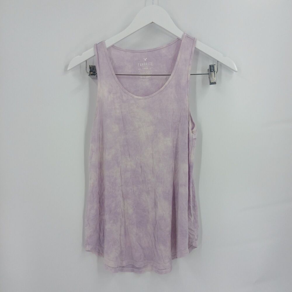 American Eagle Womens XS Lilac Purple Lace Trim Favorite Tank Top Sleeveless
